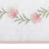 Matouk Daphne Towels Swatch - Blush Pink Embroidery on White Terrycloth - Fig Linens and Home