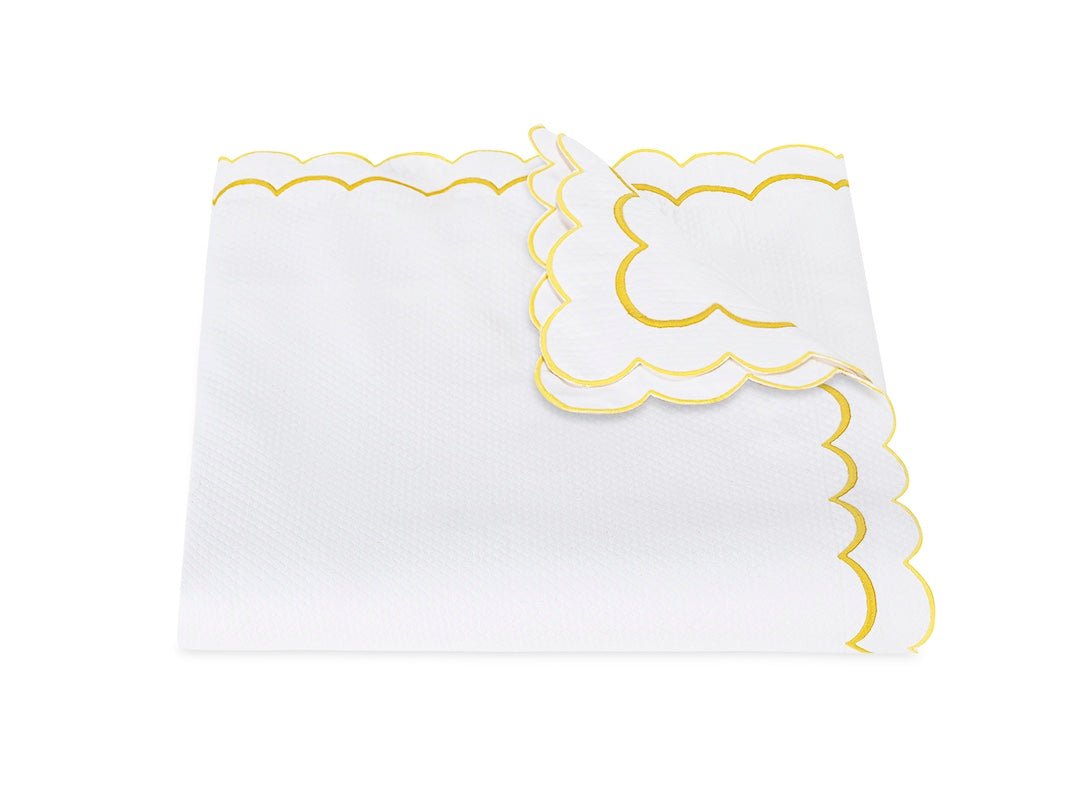 Matouk Duvet Cover Lemon Yellow India Pique | Fig Linens and Home