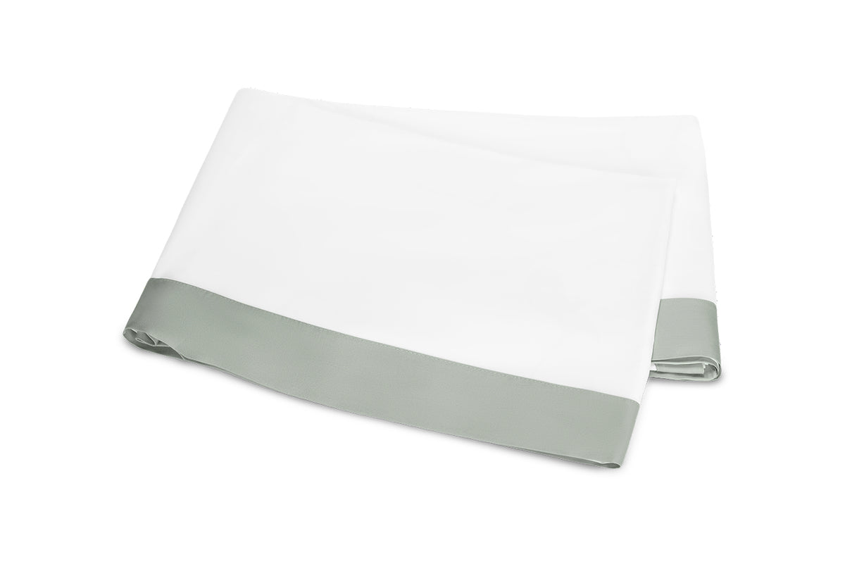 Matouk Emory Flat Sheet in Celadon at Fig Linens and Home