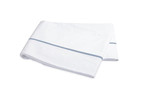 Flat Sheet - Gatsby Hazy Blue Bed Sheets - Giza Percale Cotton Bedding