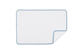 Bath Mat - Matouk White Giza Tub Mat with Cadet Blue Trim