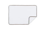 Bath Mat - Matouk White Giza Tub Mat with Sable Brown Trim