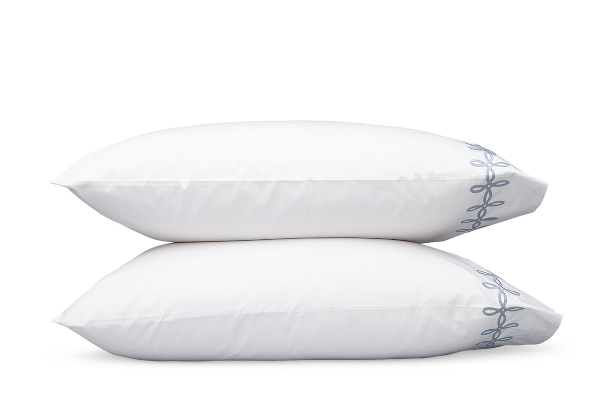 Pillowcases - Gordian Knot Wedgwood Percale Bedding by Matouk at Fig Linens and Home