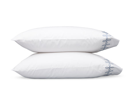 Pillowcases - Gordian Knot Wedgwood Percale Bedding by Matouk at Fig Linens and Home