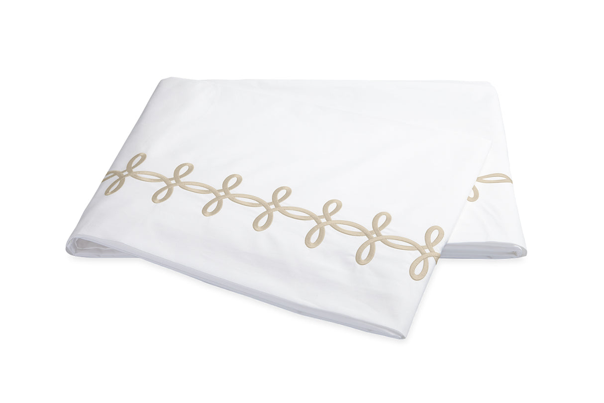 Flat Sheet - Gordian Knot Truffle Percale Bedding by Matouk at Fig Linens and Home