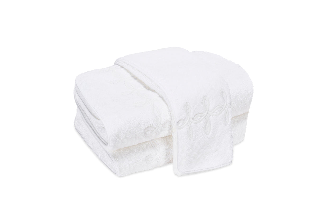 Gordian Knot Towels in White | Matouk Bath at Fig Linens and Home