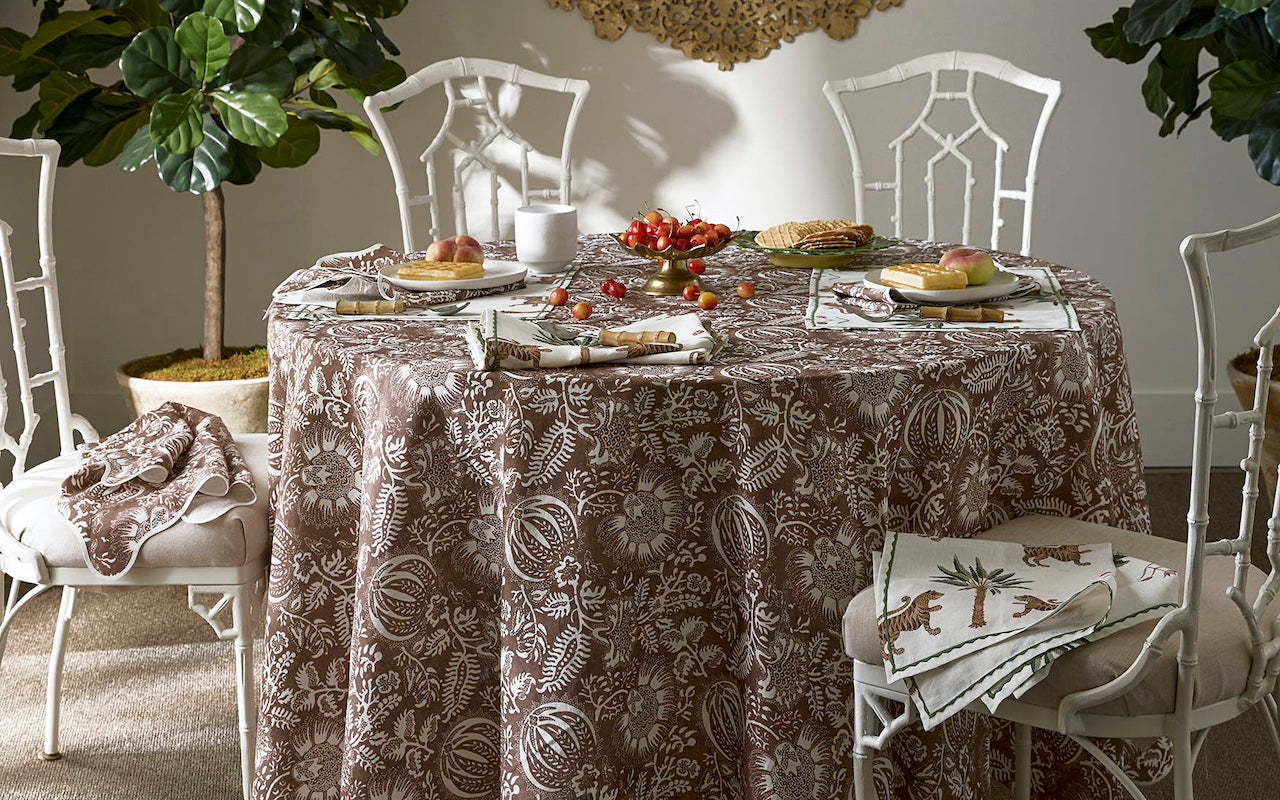 Tablecloth - Granada Chestnut Tablecloths by Matouk Schumacher