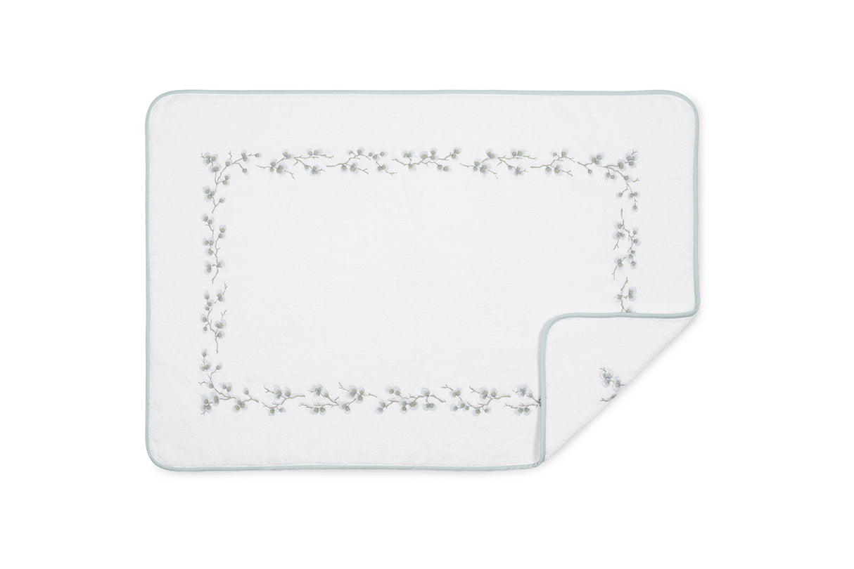 Matouk Jasmine Giza Bath Tub Mat in Pool Embroidery at Fig Linens and Home