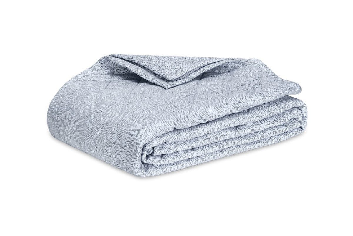 Matouk Jasper Quilted - Hazy Blue Quilted Twin Coverlet at Fig Linens and Home