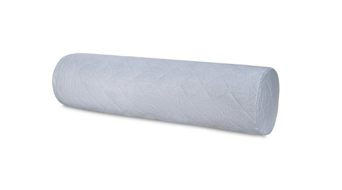 Matouk Jasper Quilted - Hazy Blue Bolster Sham at Fig Linens and Home