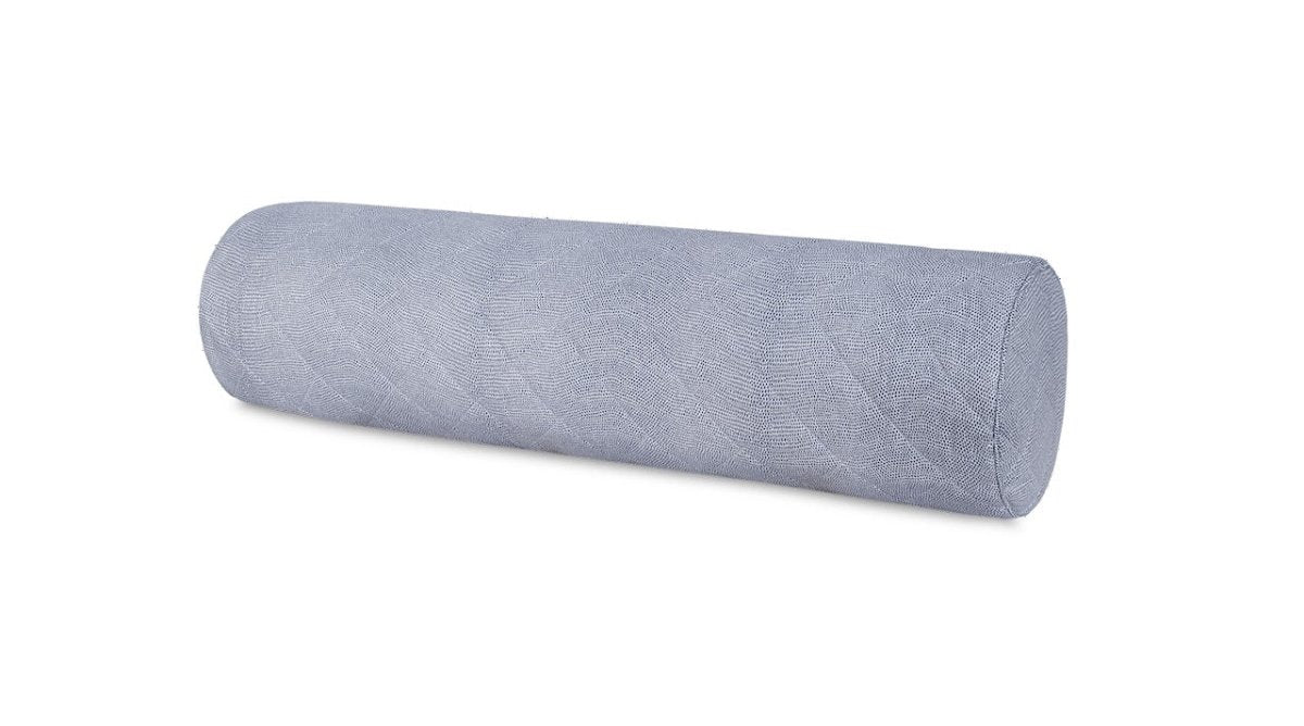 Matouk Jasper Quilted - Steel Blue Quilted Bolster Sham at Fig Linens and Home