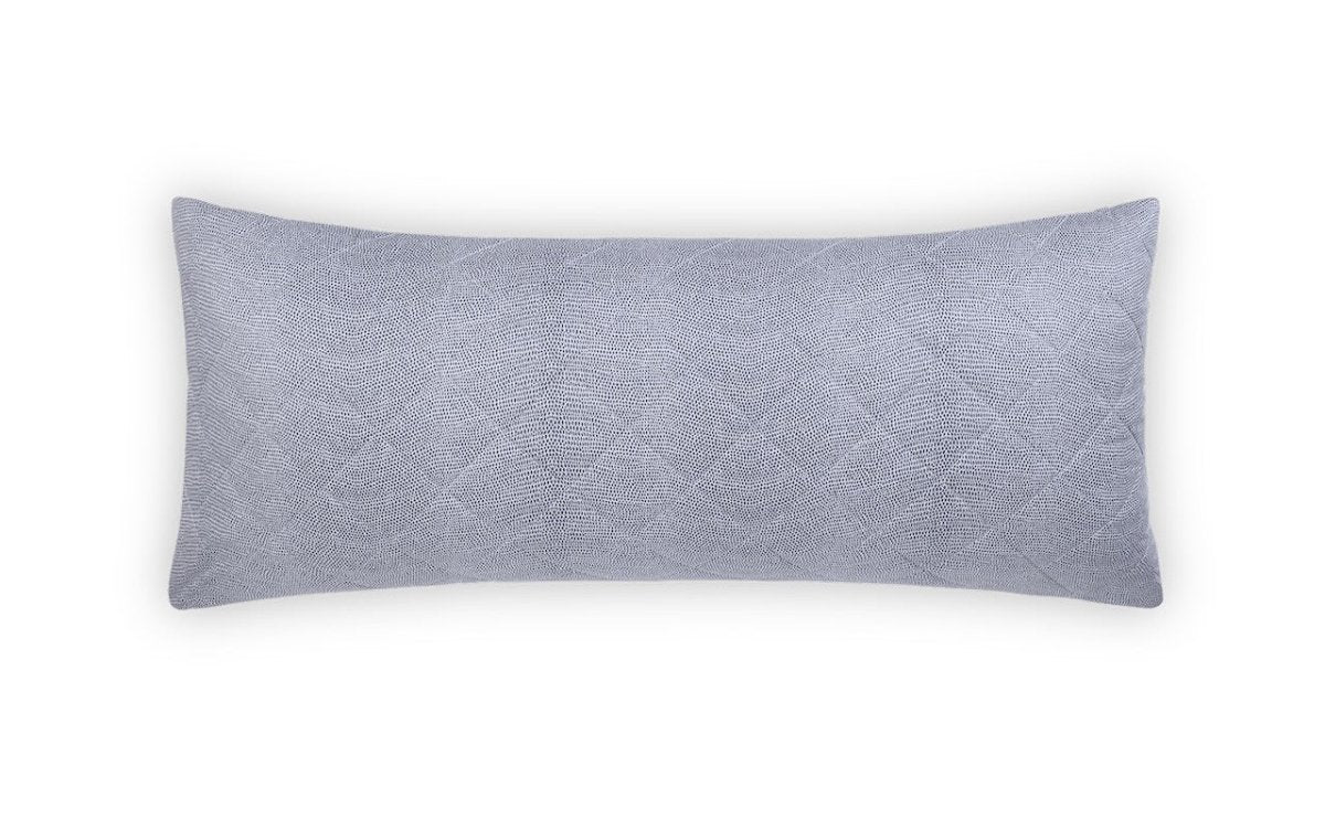 Matouk Jasper Quilted - Steel Blue Quilted Lumbar Pillow Cover at Fig Linens and Home
