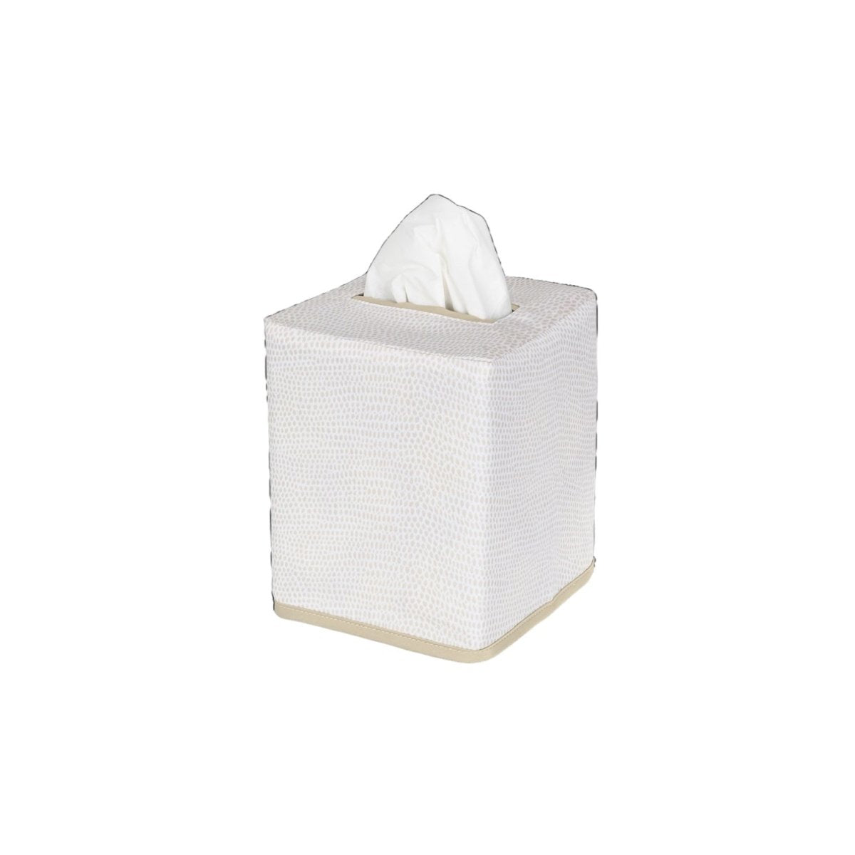 Jasper Tissue Box Cover in Dune by Matouk | Bathroom accessories at Fig Linens and Home