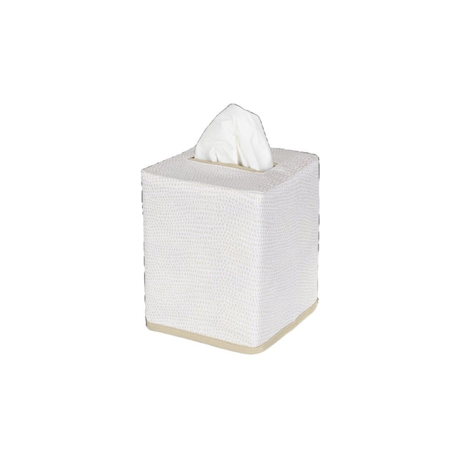 Jasper Tissue Box Cover in Dune by Matouk | Bathroom accessories at Fig Linens and Home