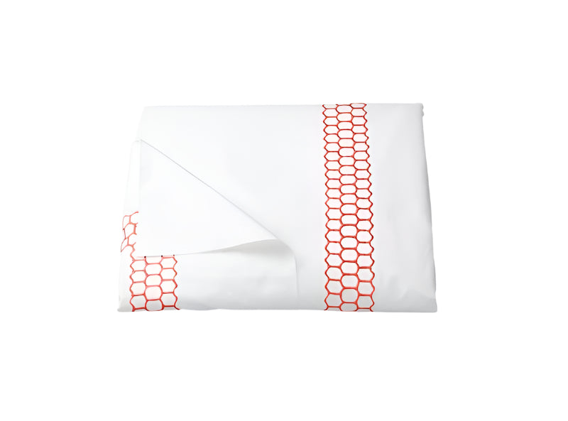 Matouk Liana Coral Duvet Cover | Fig Linens