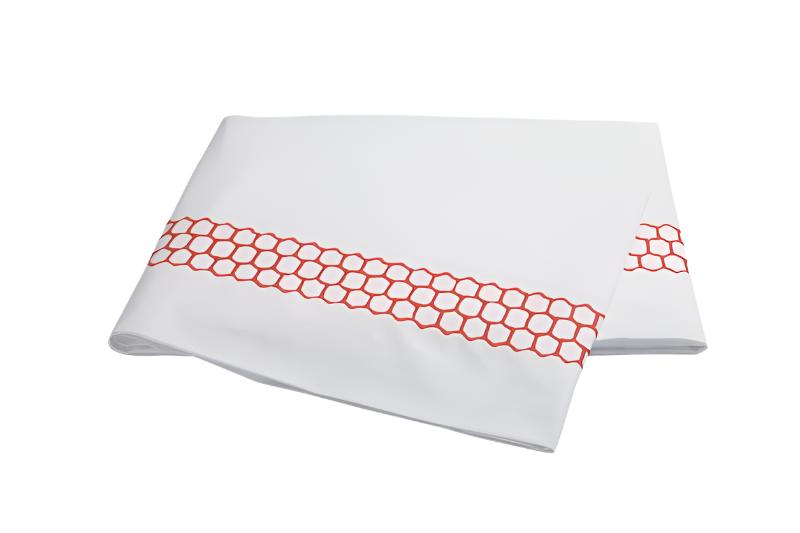 Matouk Liana Coral Flat Sheet | Fig Linens