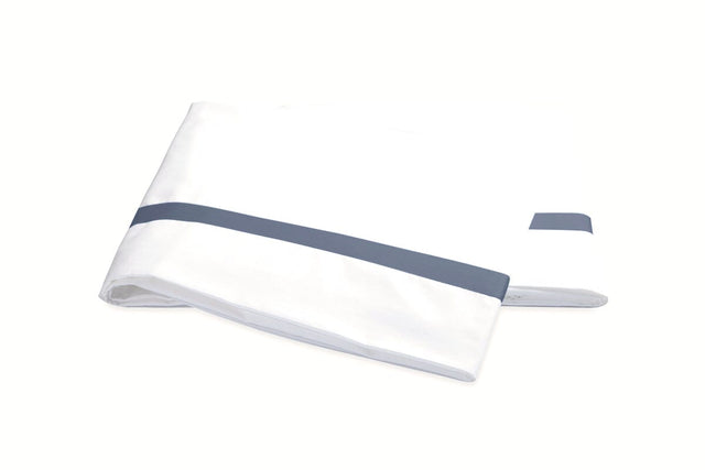 Flat Sheet - Matouk Lowell Steel Blue Bedding at Fig Linens and Home