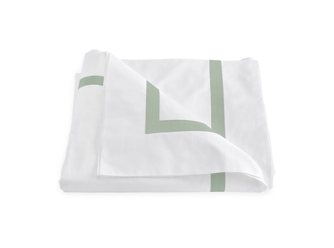 Matouk Bedding -  Lowell Celadon Green Duvet Cover at Fig Linens and Home