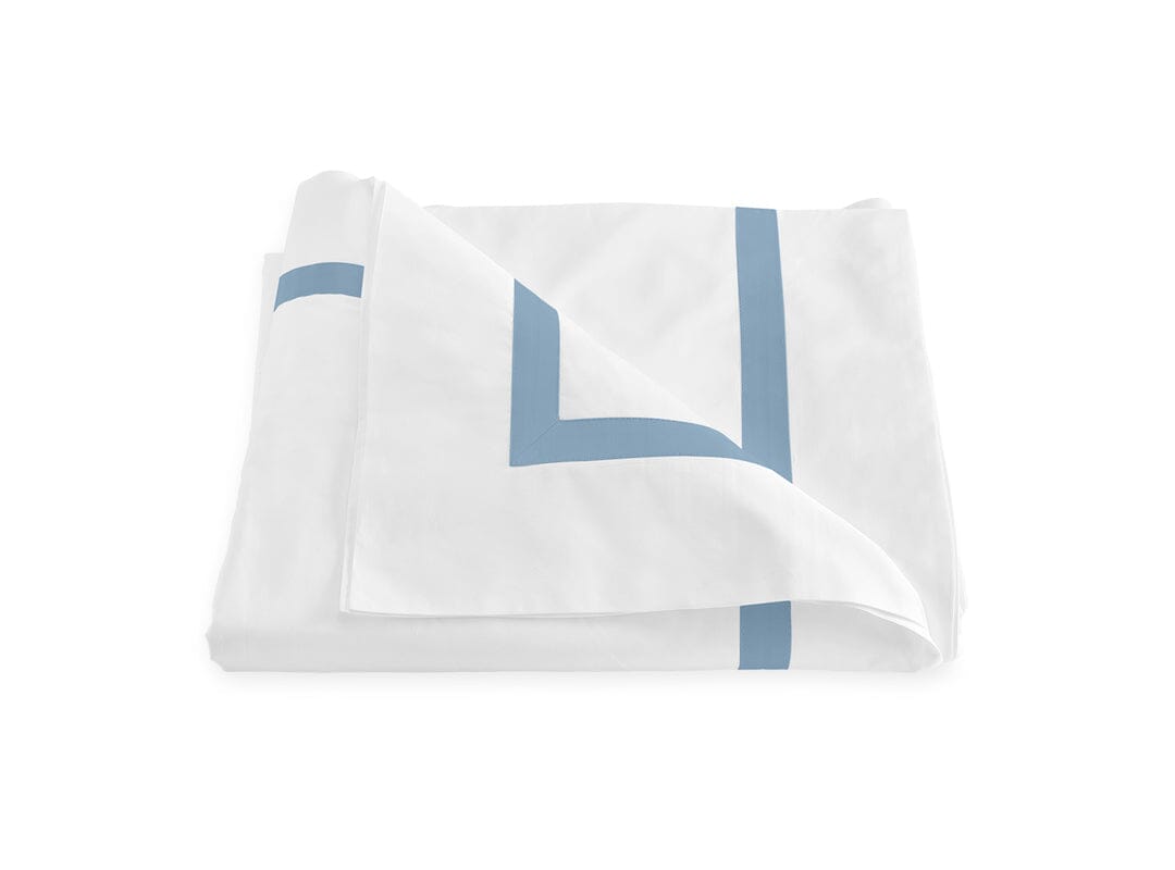 Duvet Cover - Matouk Lowell Hazy Blue Bedding at Fig Linens and Home