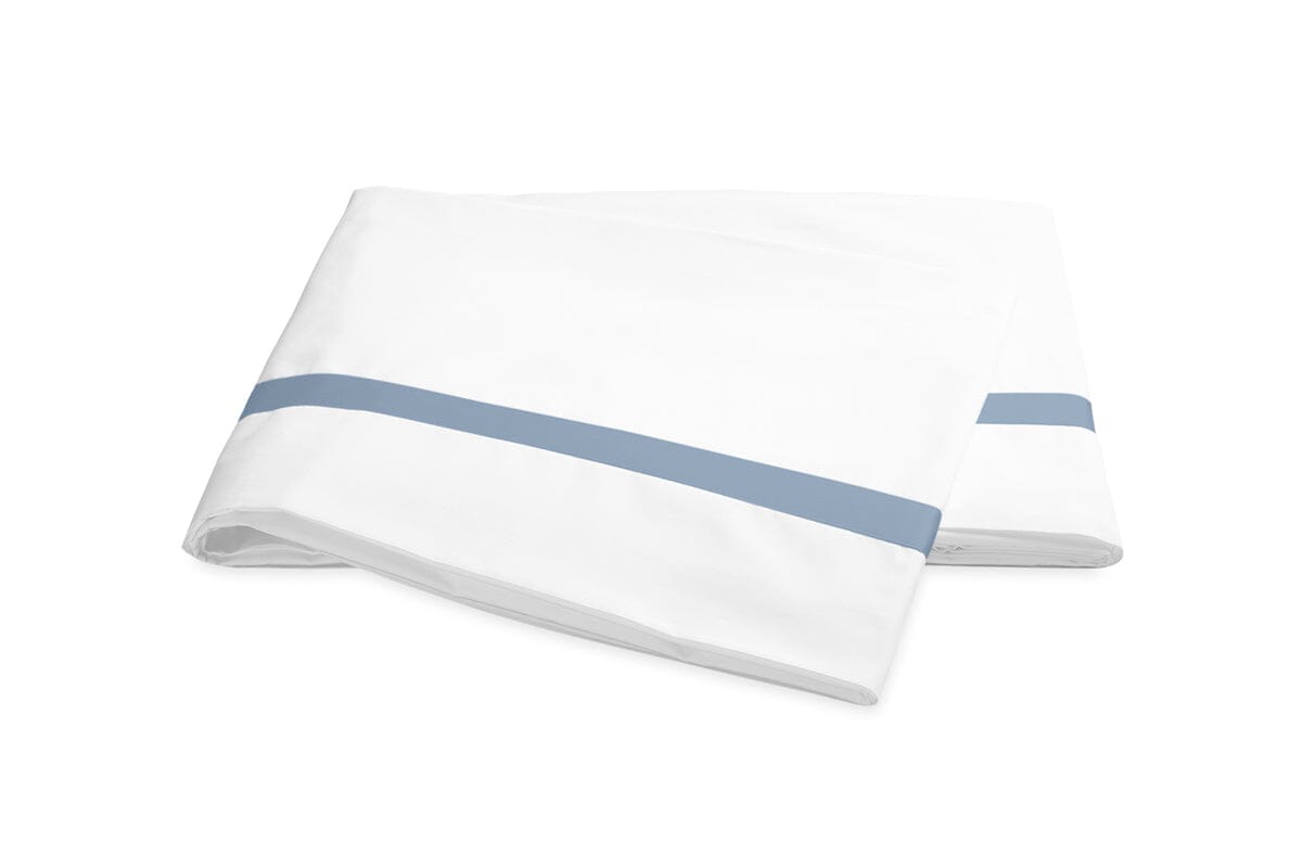 Flat Sheet - Matouk Lowell Hazy Blue Bedding at Fig Linens and Home