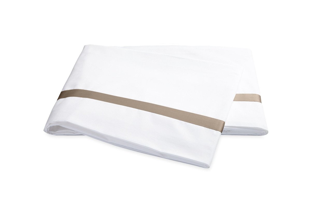 Flat Sheet | Matouk Lowell Khaki Bedding at Fig Linens and Home