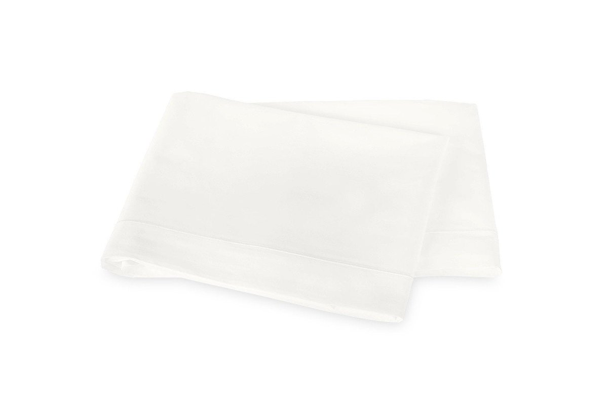 Matouk Luca Satin Stitch Bone Flat Sheet | Fig Linens