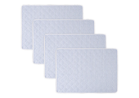 Matouk Matteo Quilted Placemats Azure at Fig Linens and Home