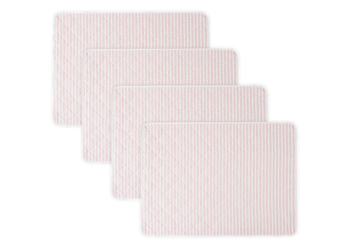 Matouk Matteo Quilted Placemats Pink at Fig Linens and Home
