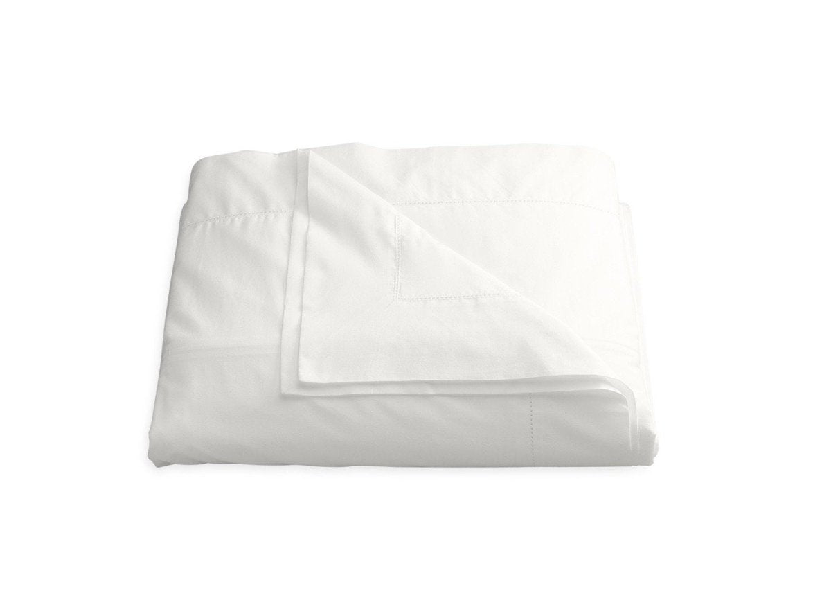 Milano Hemstitch Bone Duvet Cover | Matouk Percale at Fig Linens