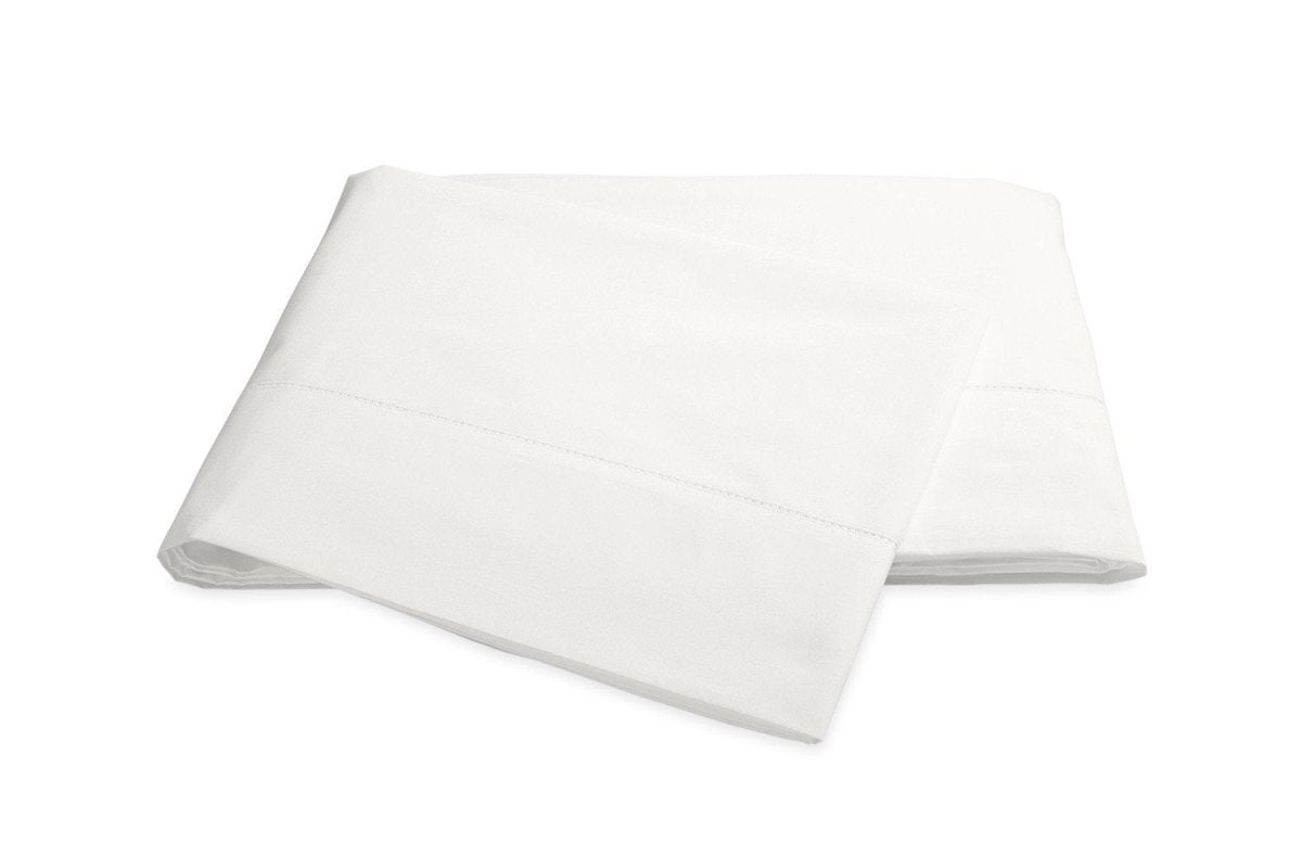 Milano Hemstitch Bone Flat Sheet | Matouk Percale at Fig Linens
