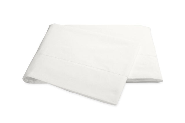 Milano Hemstitch Bone Flat Sheet | Matouk Percale at Fig Linens