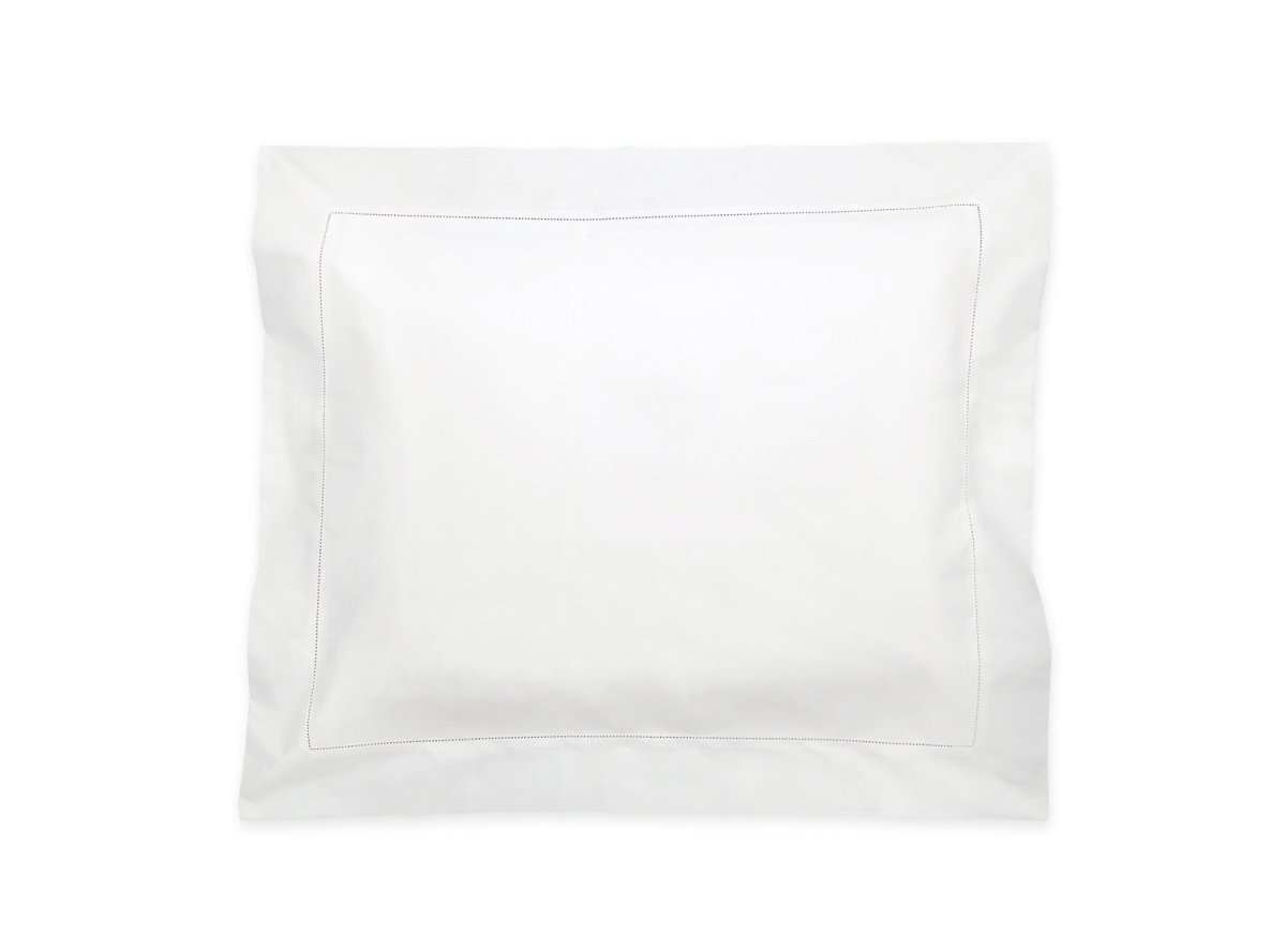 Milano Hemstitch Bone Pillow Sham | Matouk Percale at Fig Linens