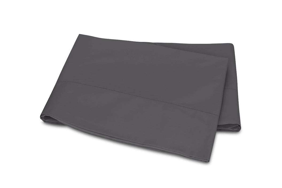 Matouk Milano Hemstitch Flat Sheet  Fig Linens and Home - Color Carbon