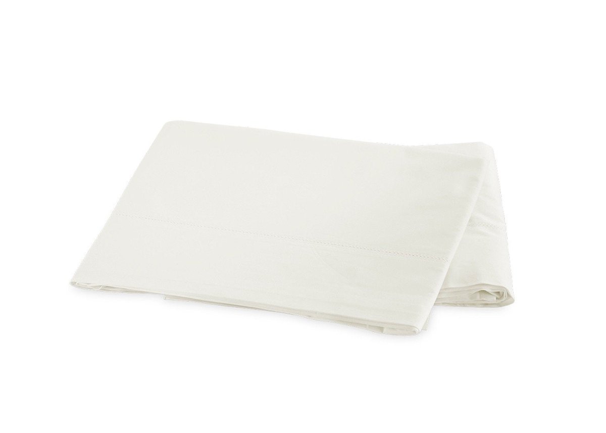 Milano Hemstitch Ivory Flat Sheet | Matouk Percale at Fig Linens