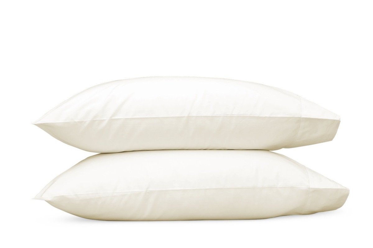 Milano Hemstitch Ivory Pillowcases | Matouk Percale at Fig Linens