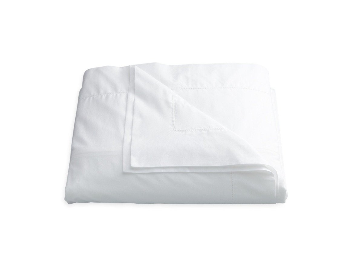 Milano Hemstitch White Duvet Cover | Matouk Percale at Fig Linens