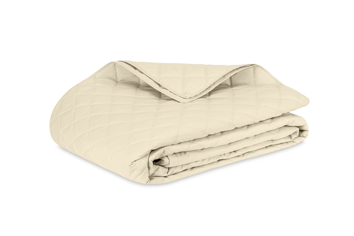 Quilted Coverlet - Matouk Percale Milano Dune Quilted Bedding at Fig Linens and Home