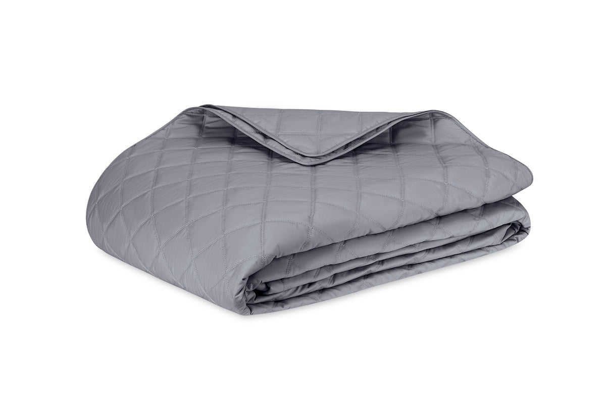 Quilted Coverlet - Matouk Percale Milano Elephant Quilted Bedding at Fig Linens and Home