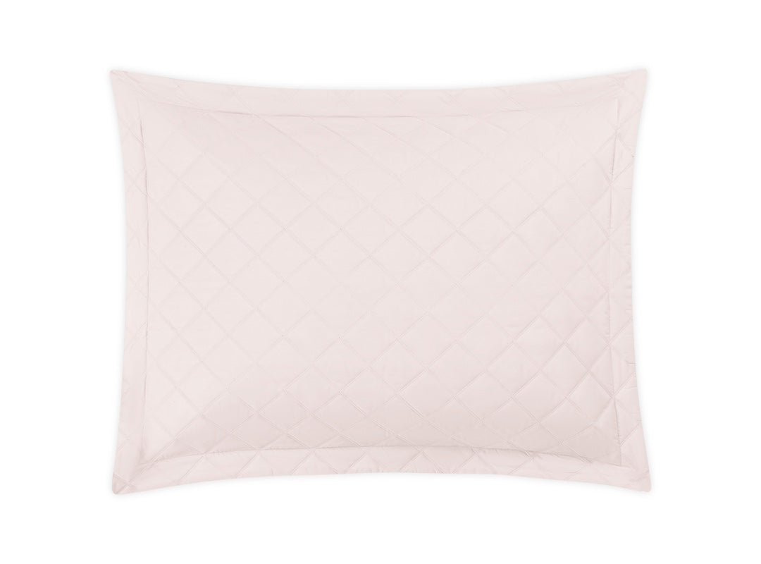 Pillow Sham - Matouk Percale Milano Blush Pink Quilted Bedding at Fig Linens and Home