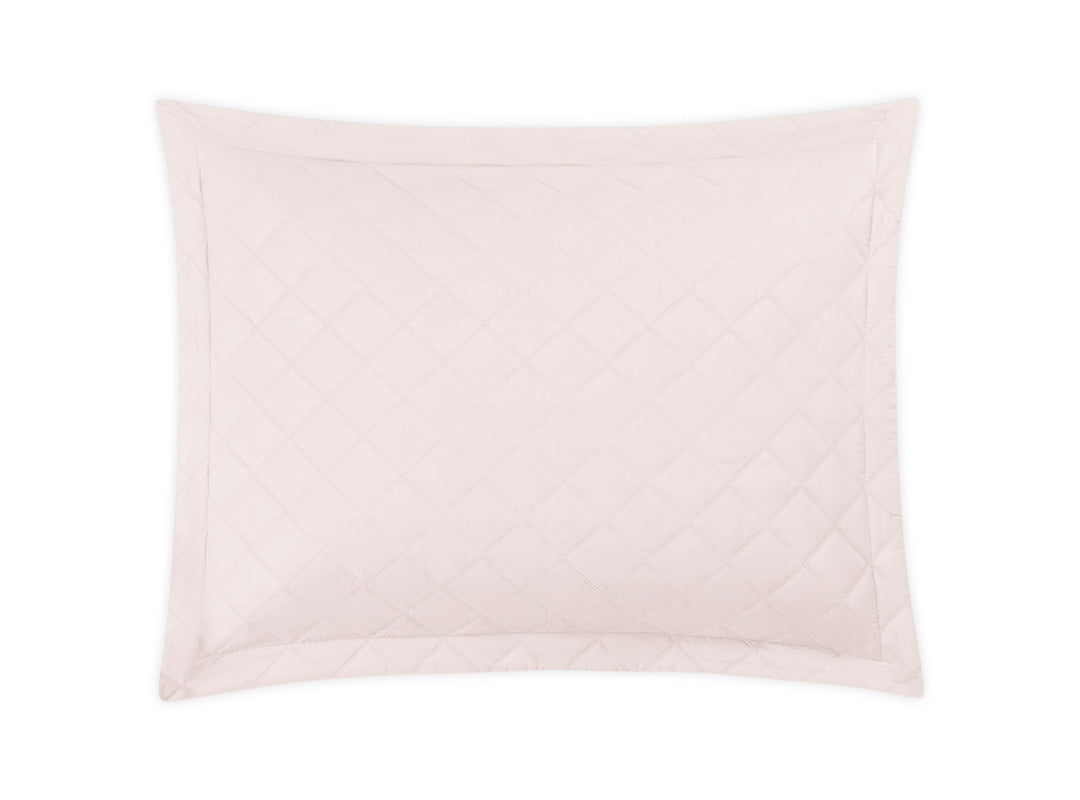 Pillow Sham - Matouk Percale Milano Blush Pink Quilted Bedding at Fig Linens and Home