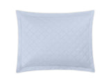 Pillow Sham - Matouk Percale Milano Sky Blue Quilted Bedding at Fig Linens and Home