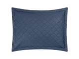 Pillow Sham - Matouk Percale Milano Steel Blue Quilted Bedding at Fig Linens and Home