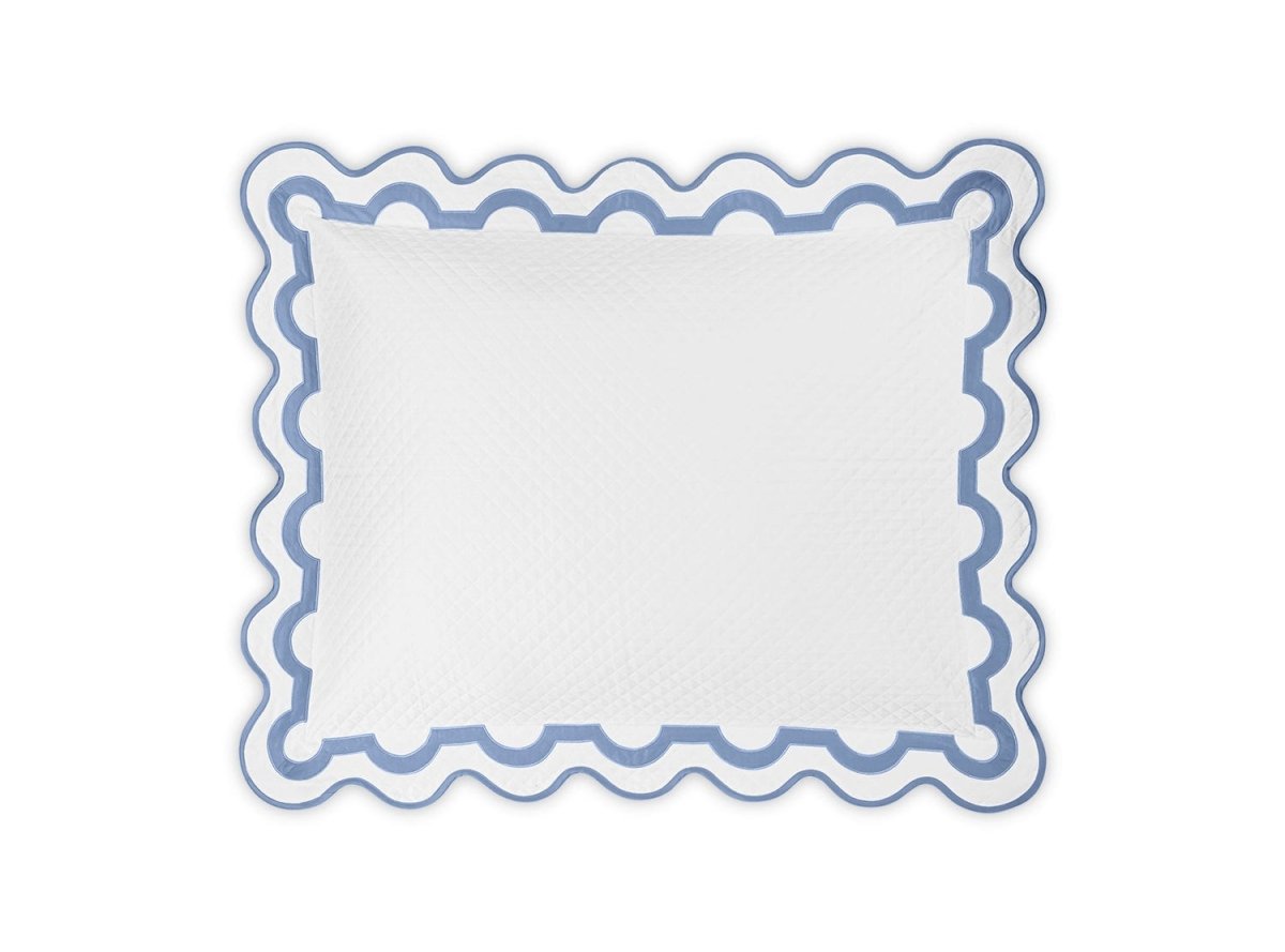 Pillow Sham - Matouk Matelasse - Mirasol Azure Blue Bedding at Fig Linens and Home