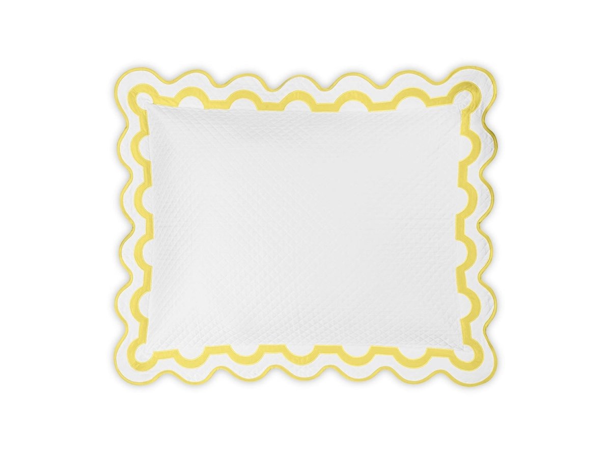 Pillow Sham - Matouk Matelasse - Mirasol Lemon Yellow Bedding at Fig Linens and Home
