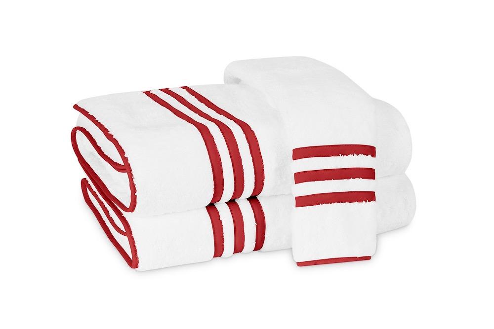Matouk Newport Bath Towels in Red | Fig Linens