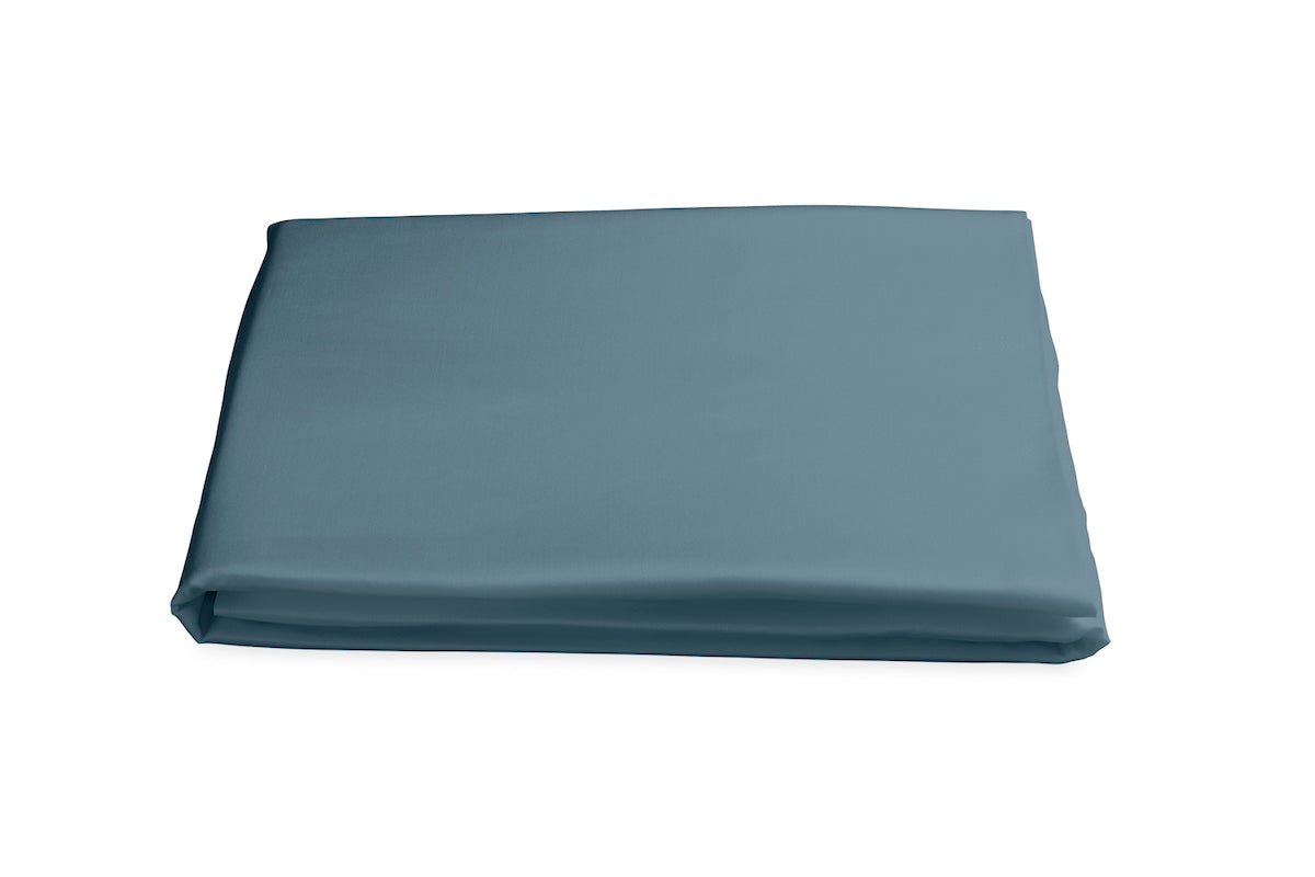Matouk Fitted Sheet - Nocturne Sateen Cotton Deep Jade Bedding at Fig Linens and Home