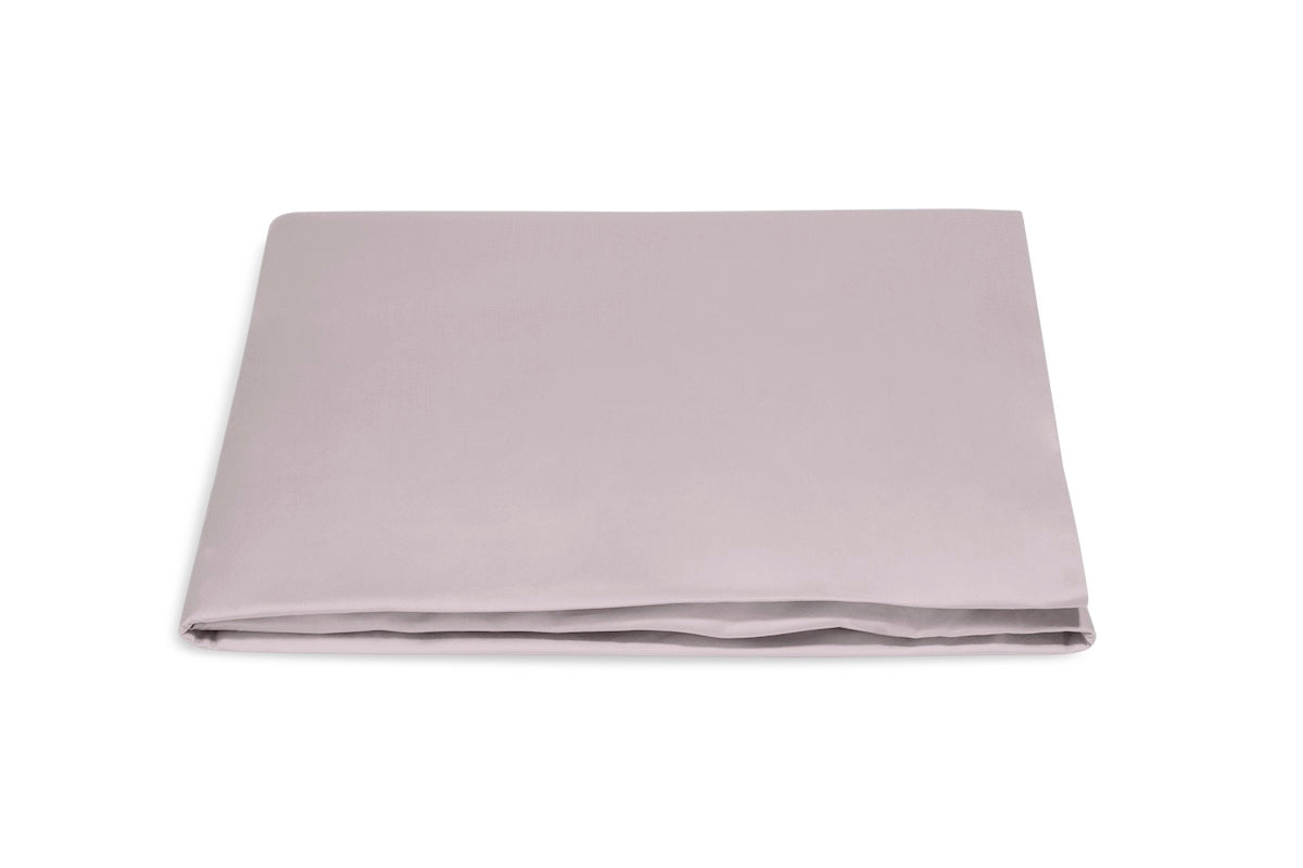 Matouk Fitted Sheet - Nocturne Sateen Cotton Bedding in Deep Lilac at Fig Linens and Home