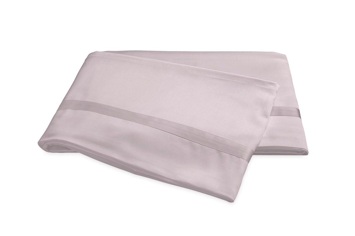Matouk Flat Sheet - Nocturne Sateen Cotton Bedding in Deep Lilac at Fig Linens and Home