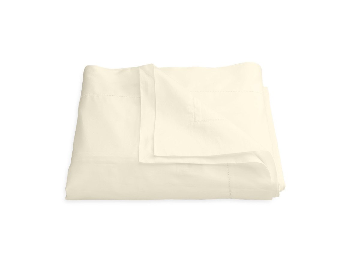Nocturne Hemstitch Ivory Duvet Cover | Matouk Sateen Bedding