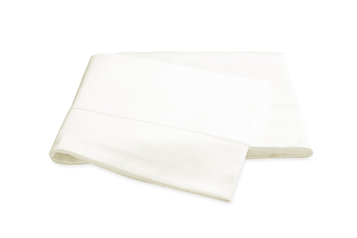 Nocturne Hemstitch Ivory Flat Sheet | Matouk Sateen Bedding